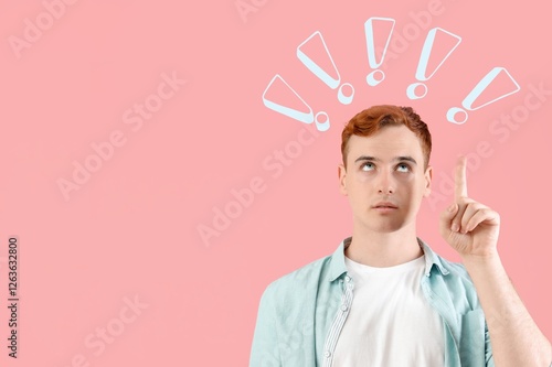 Thoughtful young man with r...