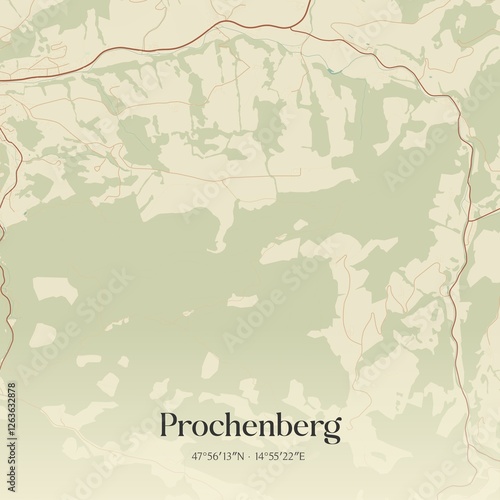 Vintage map of Prochenberg, Austria.