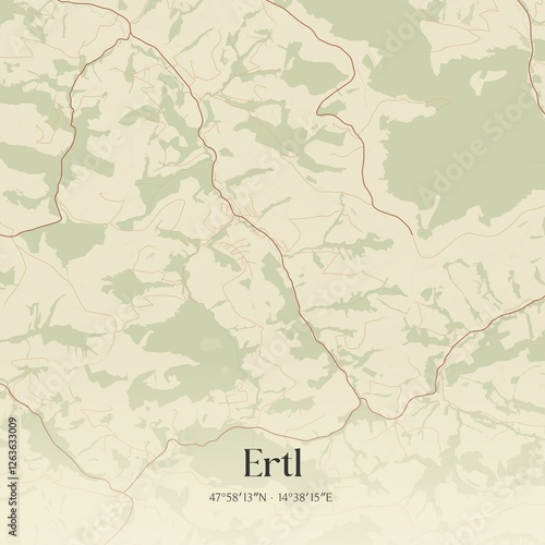 Vintage map of Ertl, Austria. photo