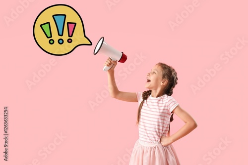 Little girl with megaphone ...