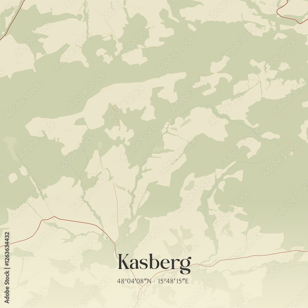 Obraz premium Vintage map of Kasberg, Austria.