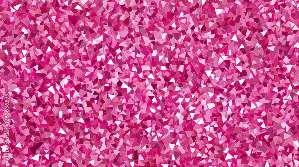 Obraz premium A dark pink vector illustration featuring a pattern of small triangles scattered across a white background. 