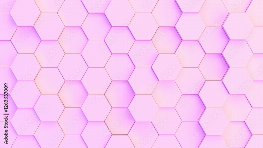 Hexagon surface with pink and purple gradient, structured geometric texture, 3D raised hexagonal tiles, futuristic abstract background, seamless modern pattern, elegant digital design Hexagon surface with pink and purple gradient, structured geometric texture, 3D raised hexagonal tiles, futuristic abstract background, seamless modern pattern, elegant digital design