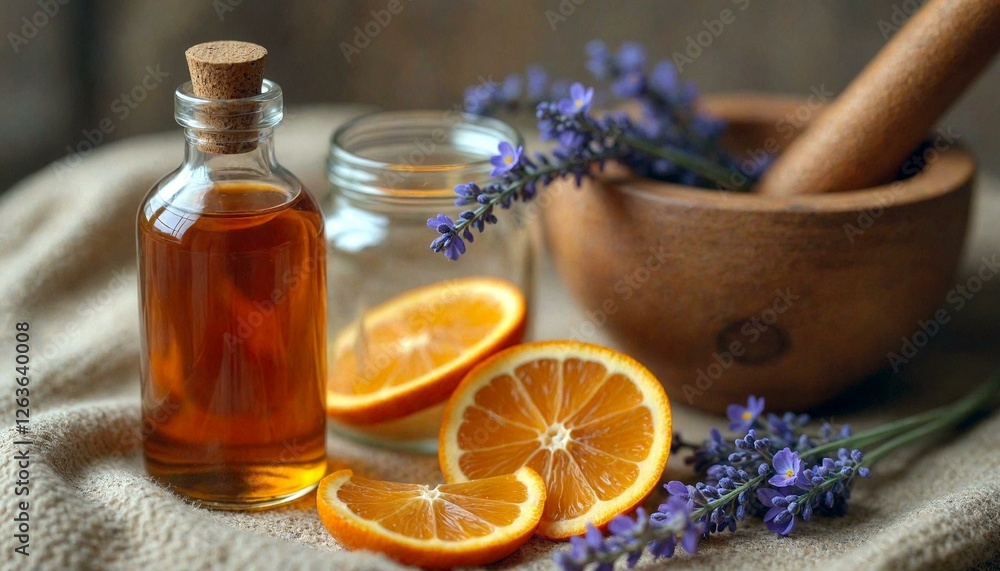 Orange Juice with Lavender and Mortar Orange Juice with Lavender and Mortar