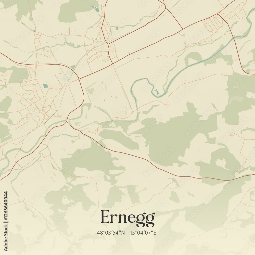 Obraz premium Vintage map of Ernegg, Austria.