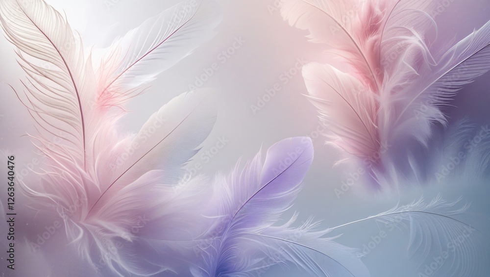 Fototapeta premium Pastel Feathers: Soft and Delicate Background Texture