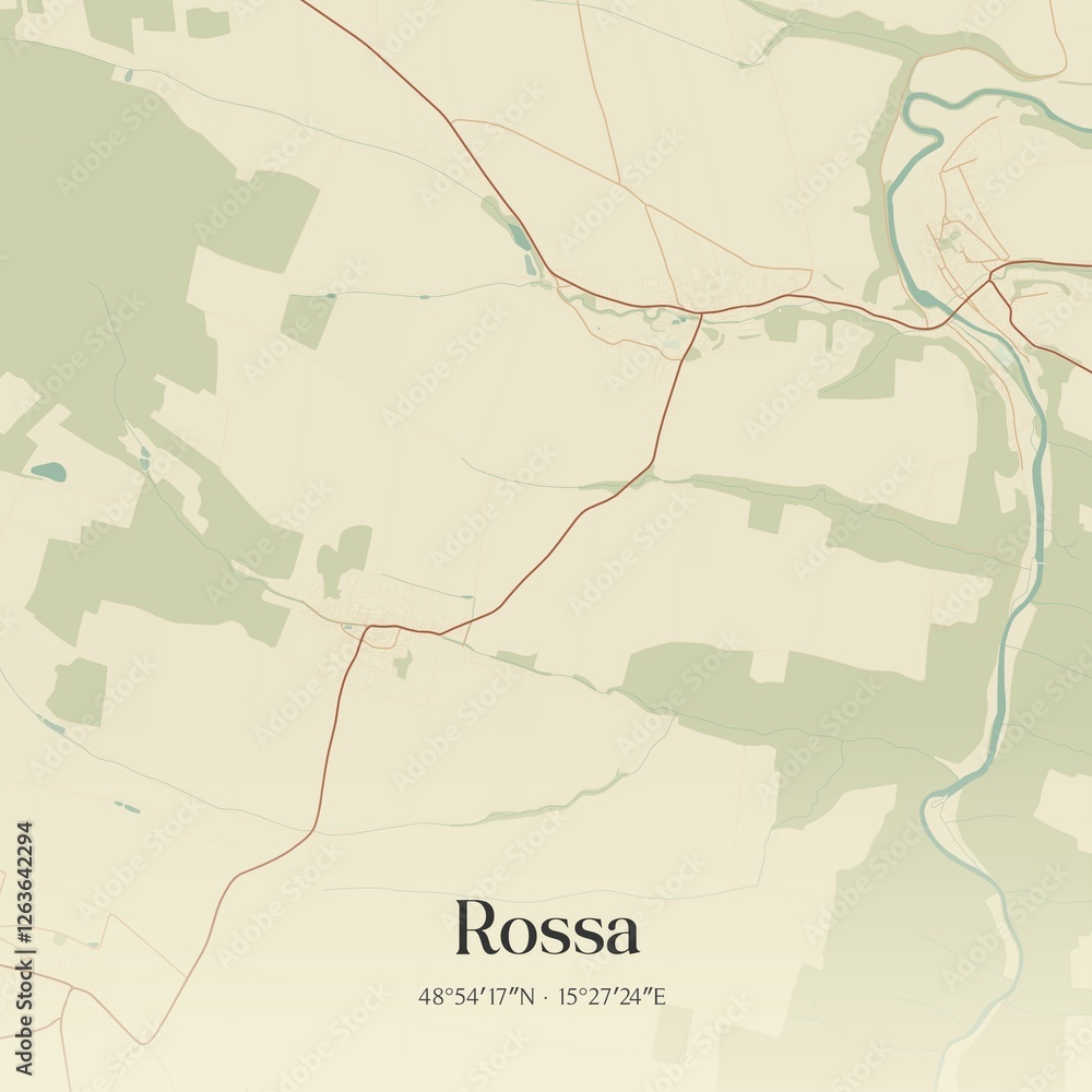 Fototapeta premium Vintage map of Rossa, Austria.