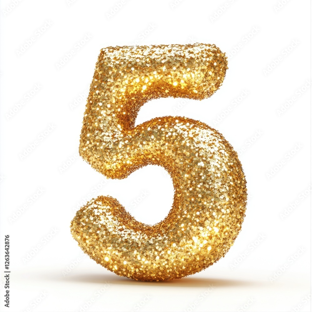 Gold Number Five Birthday Gold Number Five Birthday