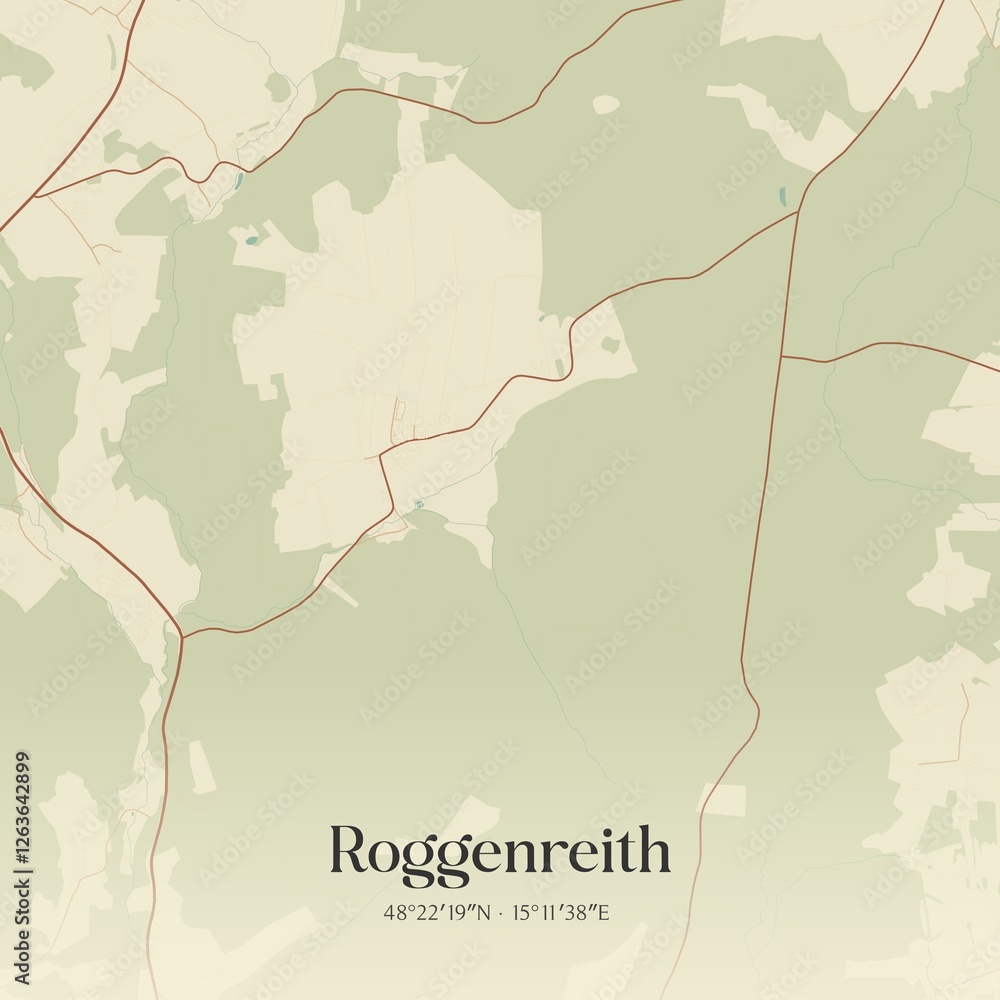 Obraz premium Vintage map of Roggenreith, Austria.