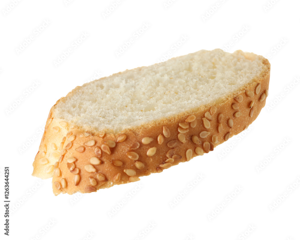 Piece of fresh baguette isolated on white Piece of fresh baguette isolated on white