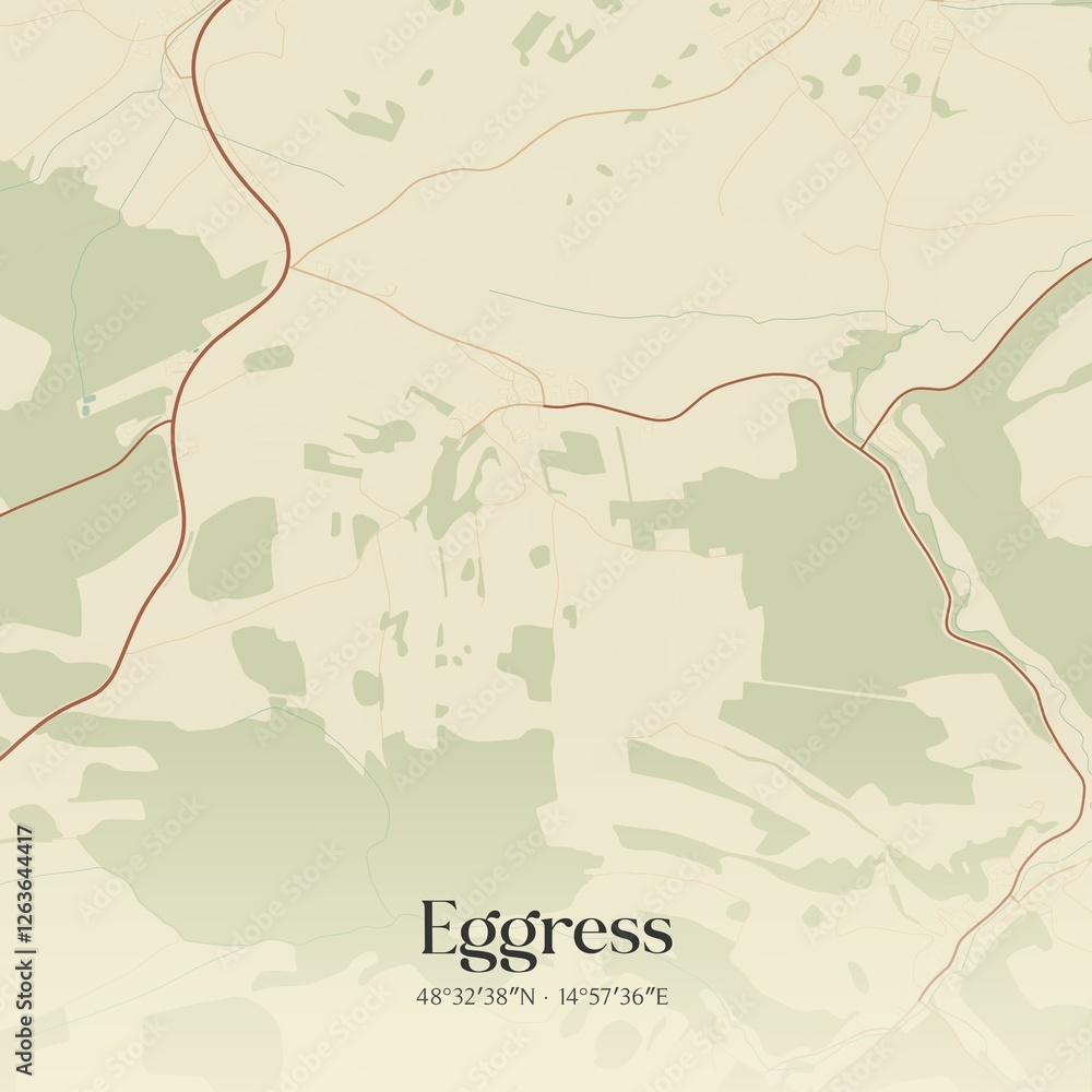 Obraz premium Vintage map of Eggress, Austria.
