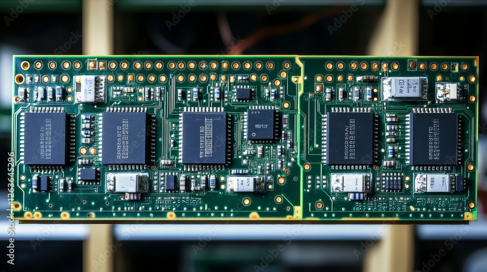Close-Up of Flexible Circuit Board with Integrated Digital Technology Close-Up of Flexible Circuit Board with Integrated Digital Technology