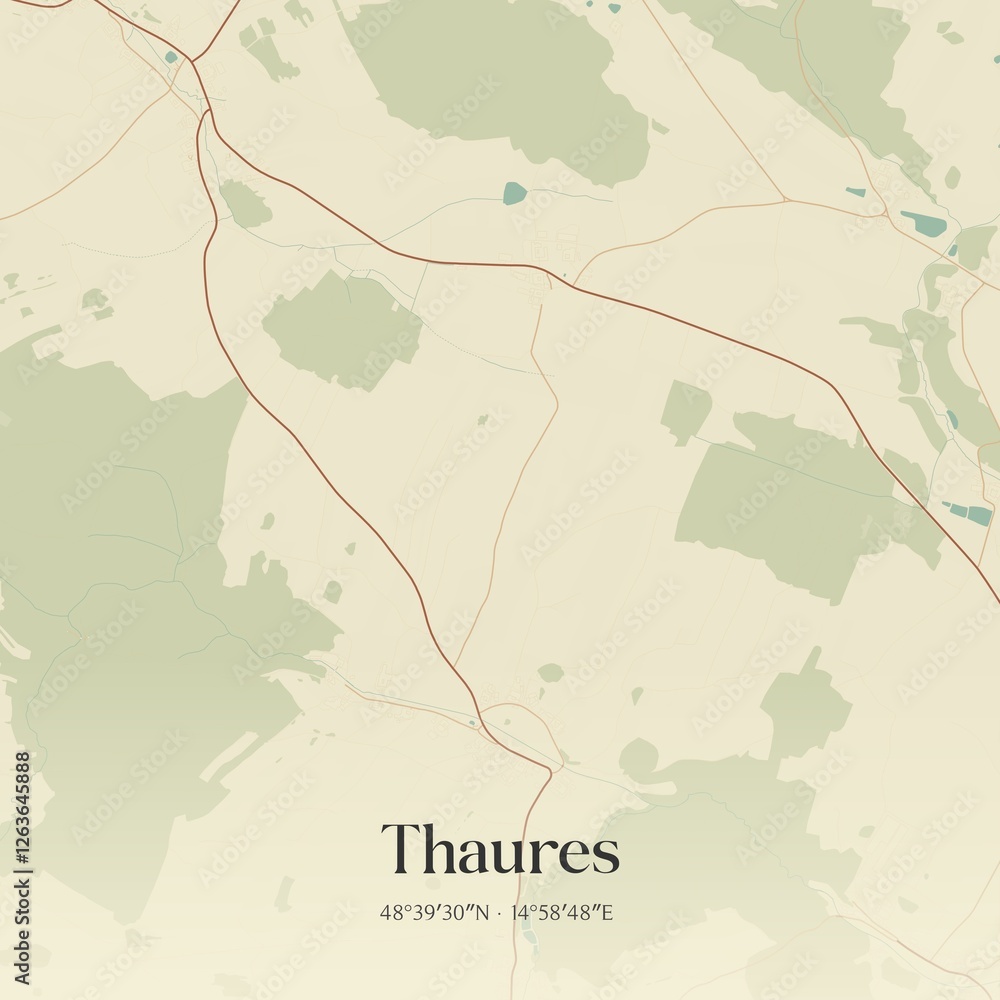Obraz premium Vintage map of Thaures, Austria.