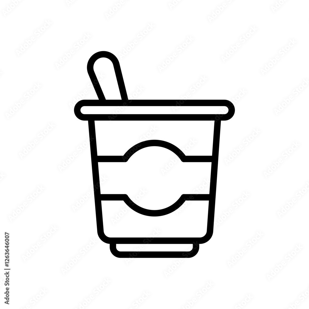 yogurt iconVector illustration in black