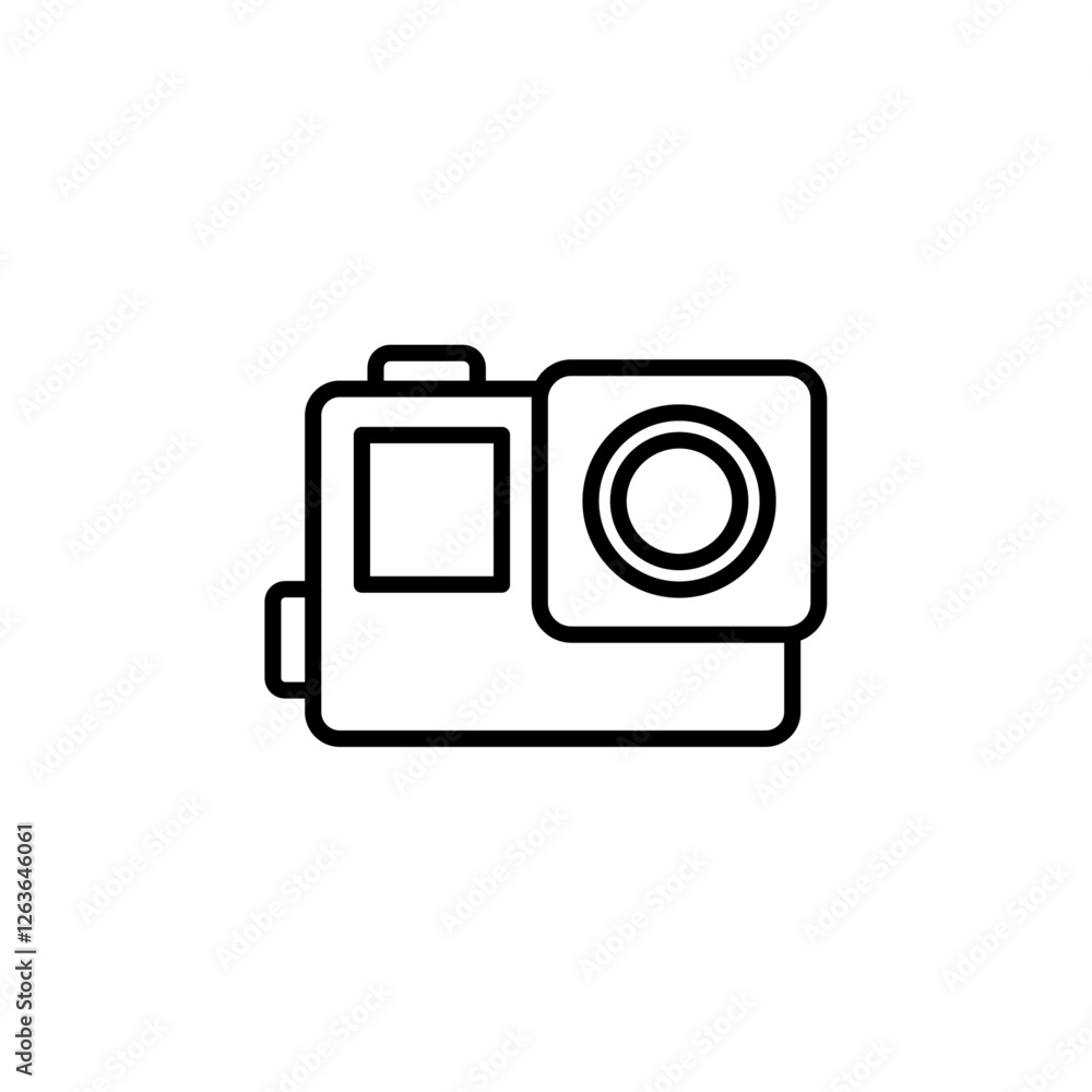 Fototapeta premium action camera iconVector illustration in black