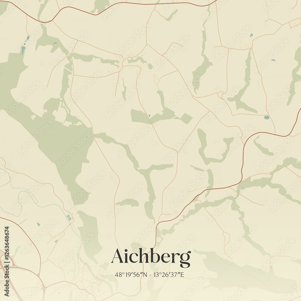 Obraz premium Vintage map of Aichberg, Austria.
