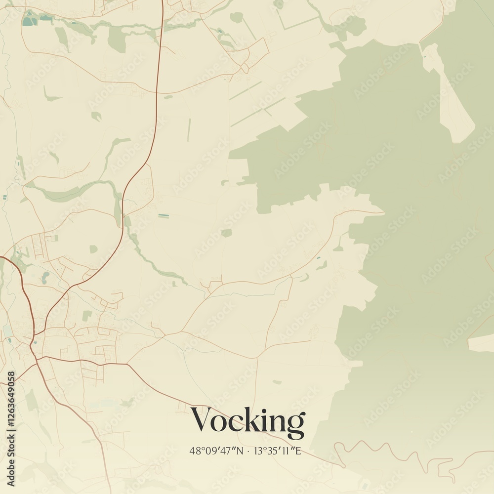 Obraz premium Vintage map of Vocking, Austria.