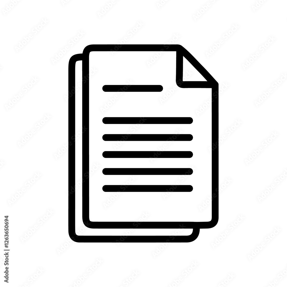 document iconVector illustration in black