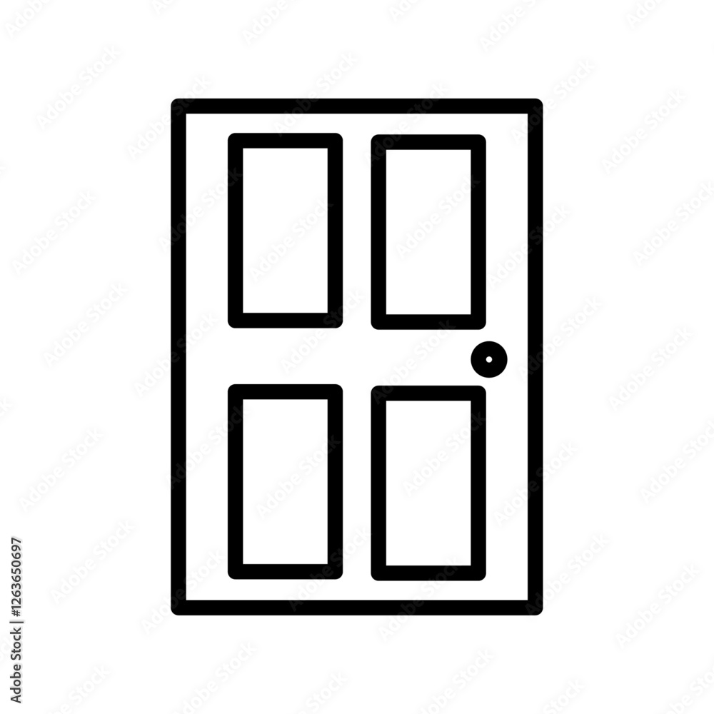 door iconVector illustration in black door iconVector illustration in black