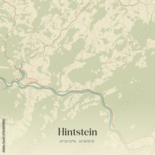 Obraz na płótnie Vintage map of Hintstein, Austria. w salonie