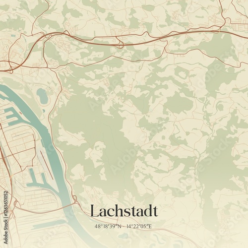 Obraz na płótnie Vintage map of Lachstadt, Austria. w salonie