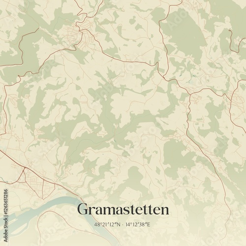 Vintage map of Gramastetten, Austria.