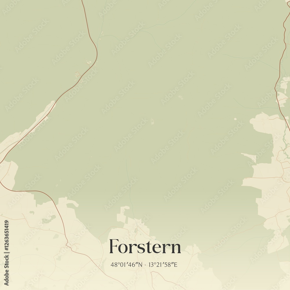 Fototapeta premium Vintage map of Forstern, Austria.
