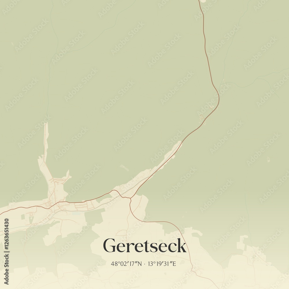 Vintage map of Geretseck, Austria.