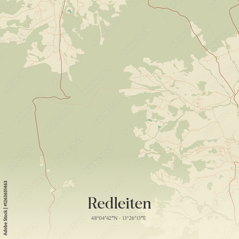 Vintage map of Redleiten, Austria.