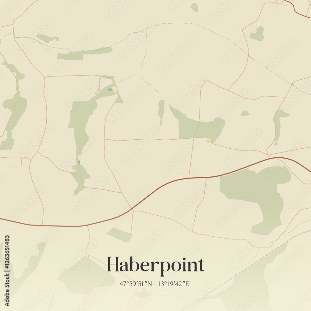 Vintage map of Haberpoint, Austria.