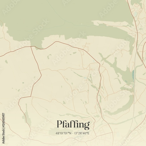 Obraz na płótnie Vintage map of Pfaffing, Austria. w salonie