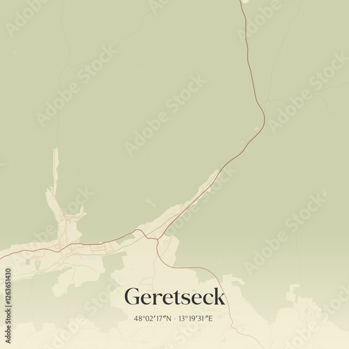 Obraz na płótnie Vintage map of Geretseck, Austria. w salonie