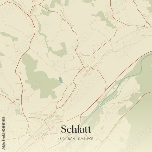Obraz na płótnie Vintage map of Schlatt, Austria. w salonie