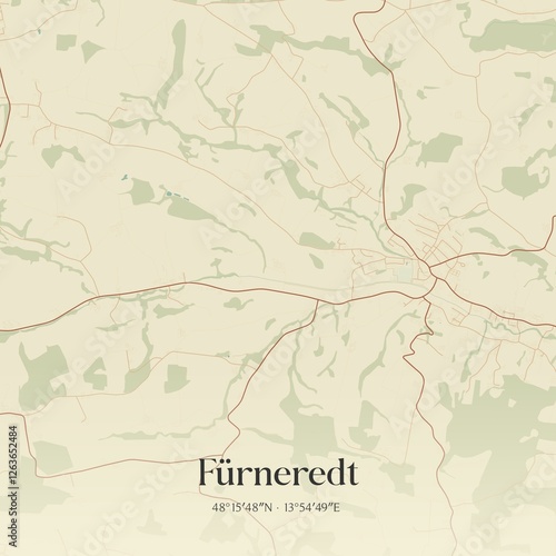 Obraz na płótnie Vintage map of Fürneredt, Austria. w salonie