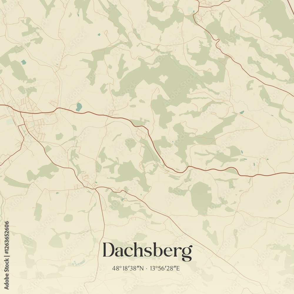 Vintage map of Dachsberg, Austria.
