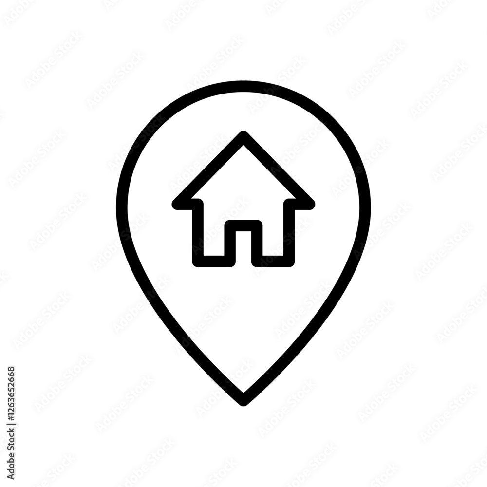 home location iconVector illustration in black home location iconVector illustration in black