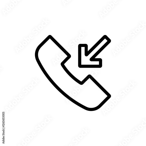 incoming call iconVector illustration in black