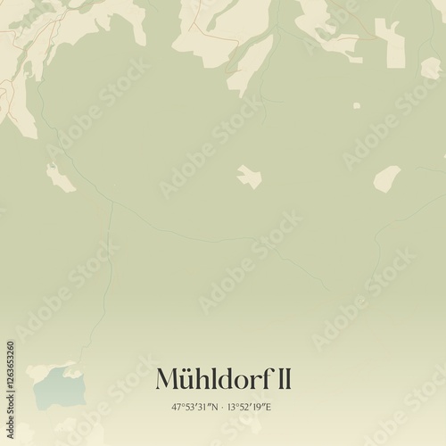 Obraz na płótnie Vintage map of Mühldorf II, Austria. w salonie