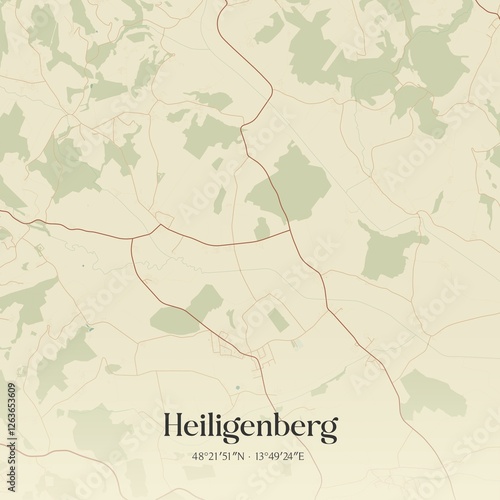 Obraz na płótnie Vintage map of Heiligenberg, Austria. w salonie
