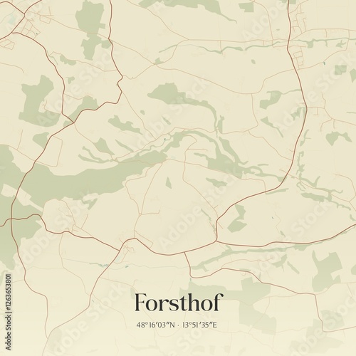 Vintage map of Forsthof, Austria.