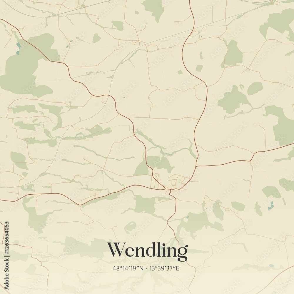 Vintage map of Wendling, Austria.