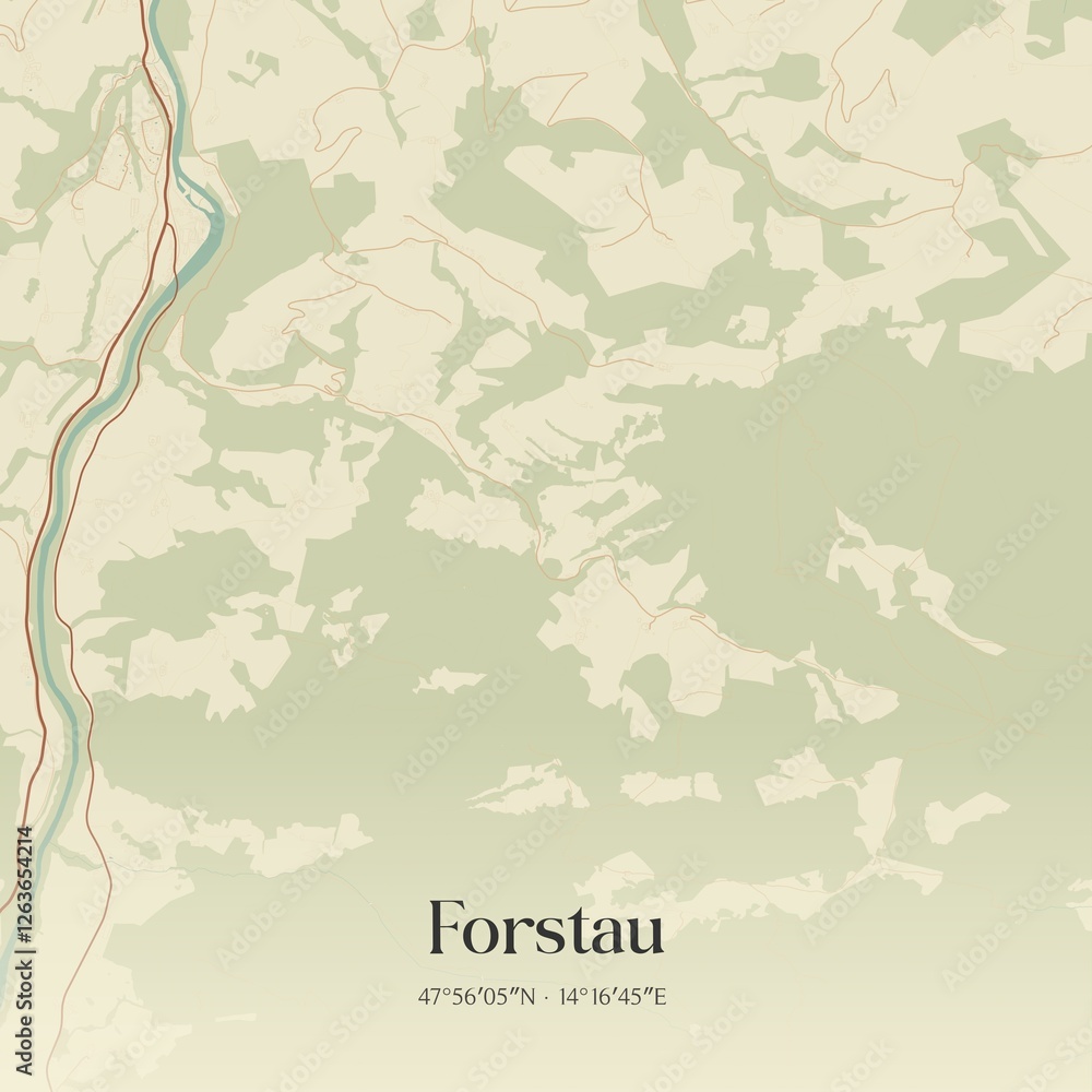 Vintage map of Forstau, Austria.