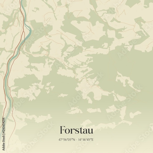Obraz na płótnie Vintage map of Forstau, Austria. w salonie