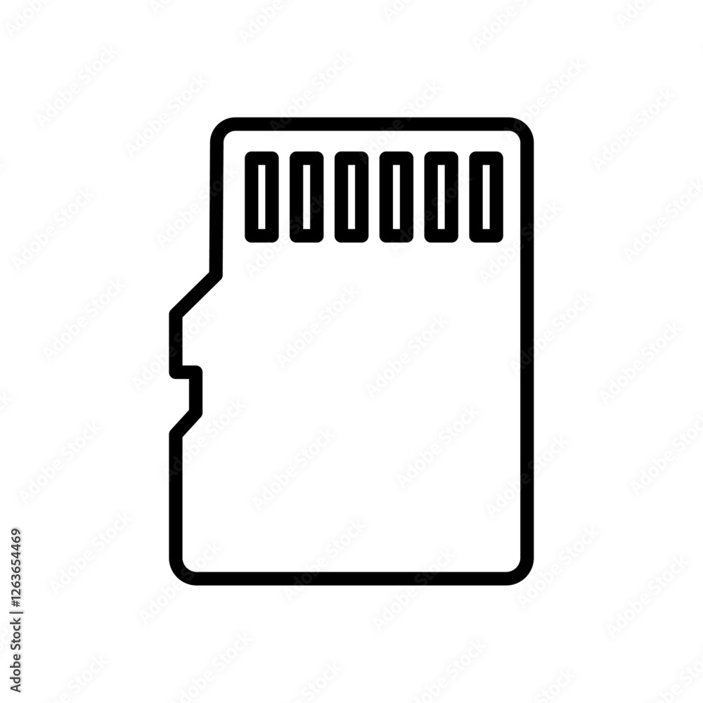 memory card iconVector illustration in black memory card iconVector illustration in black
