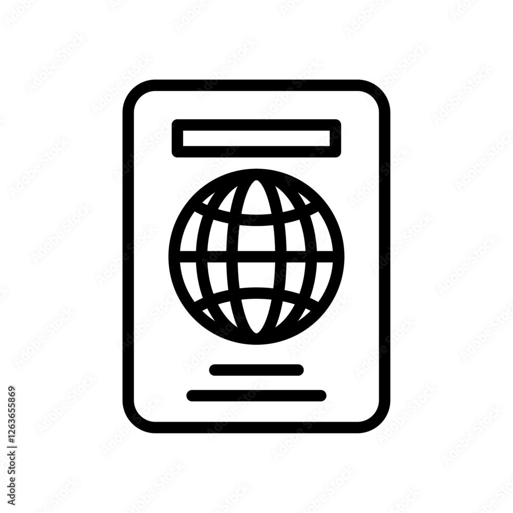 passport iconVector illustration in black passport iconVector illustration in black