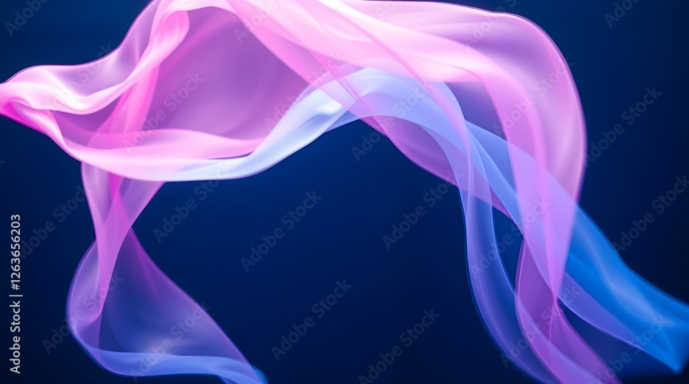 Naklejka premium The image features a series of abstract, fluid shapes that resemble flowing liquid or fabric