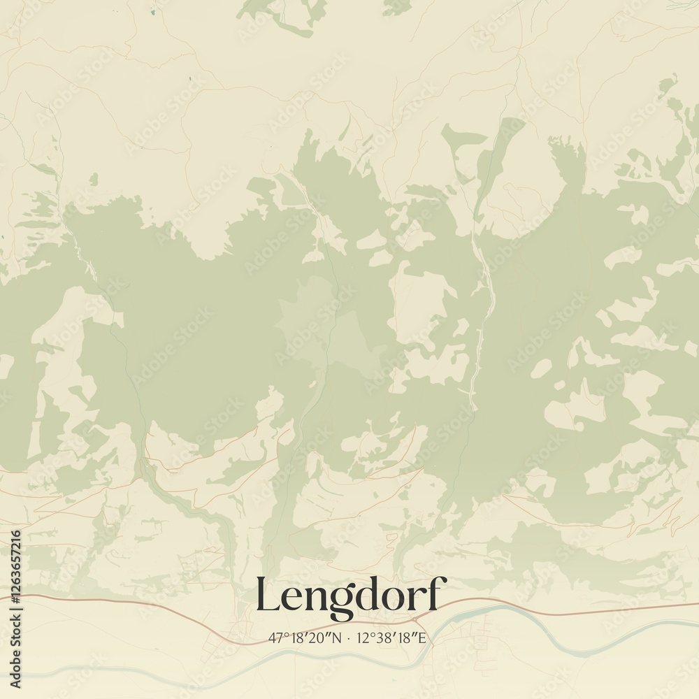 Obraz premium Vintage map of Lengdorf, Austria.