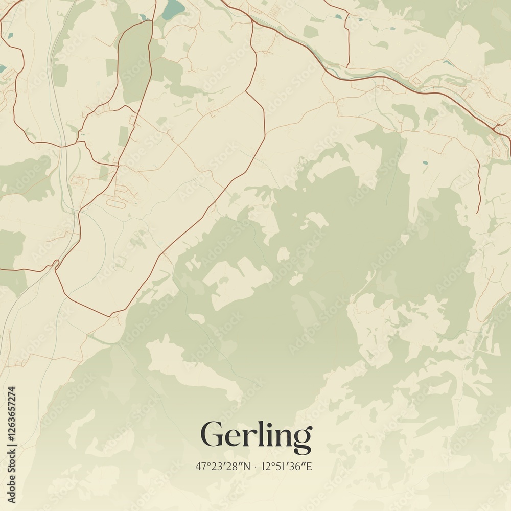 Obraz premium Vintage map of Gerling, Austria.