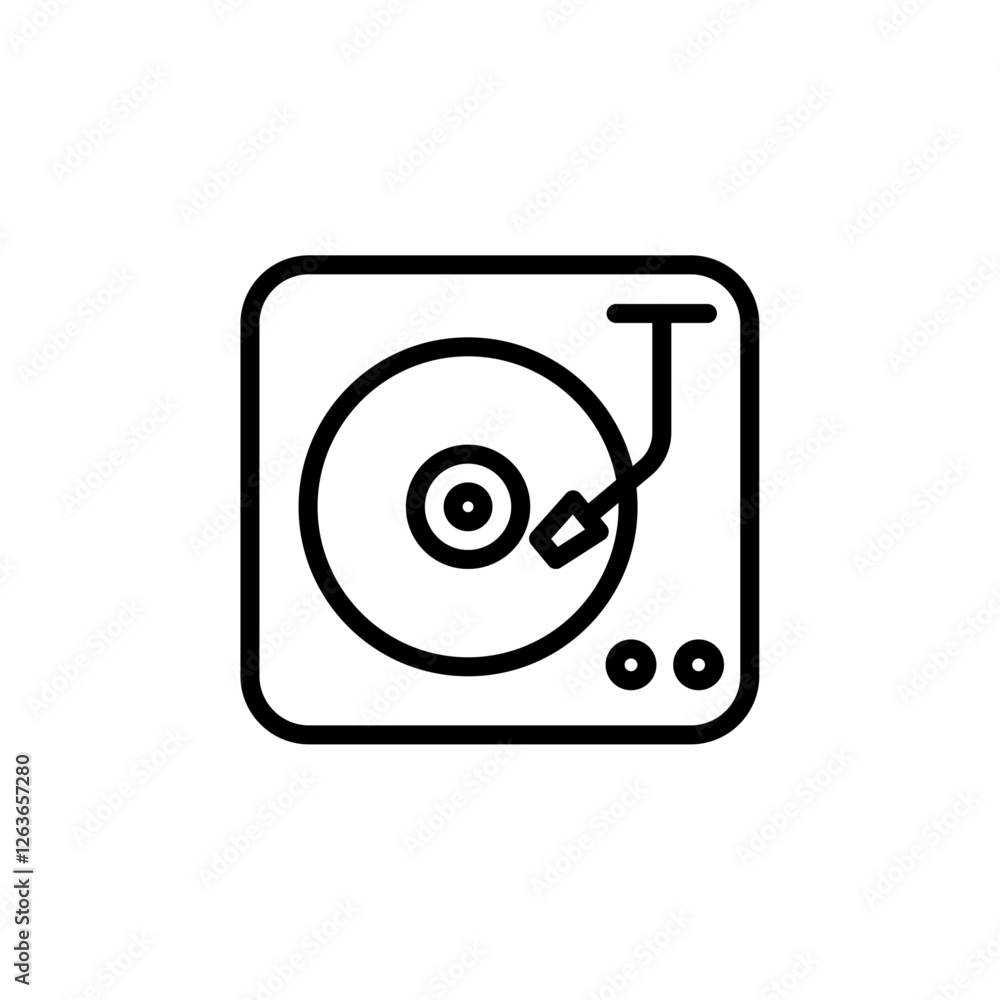 record player iconVector illustration in black record player iconVector illustration in black