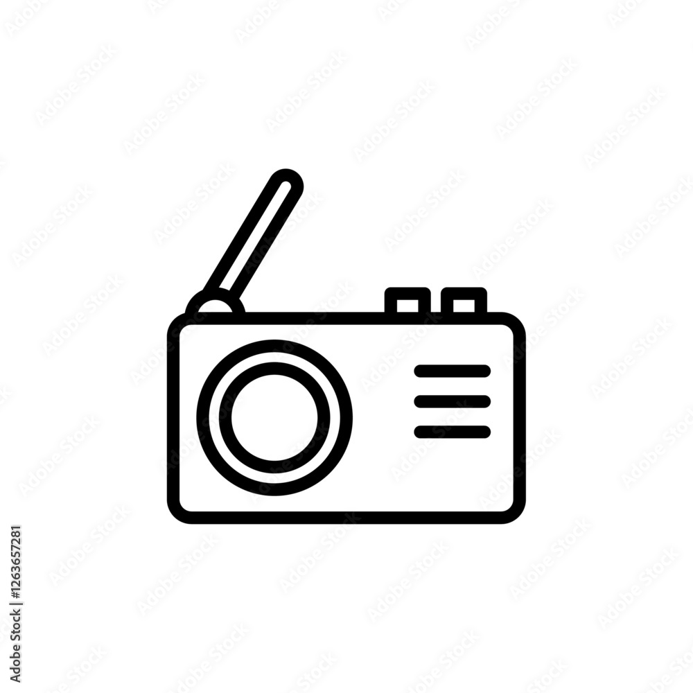 radio iconVector illustration in black radio iconVector illustration in black